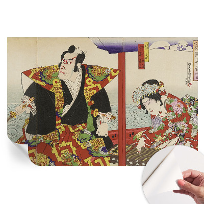 Modern Japán színház mintás fotótapéta nappaliba