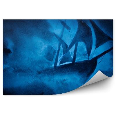 Fali poszter tapéta Kék absztrakt festett hajó