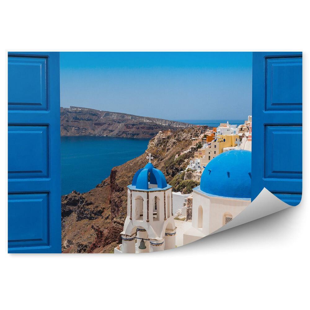 Fotótapéta Kilátás az ablakból Santorinira