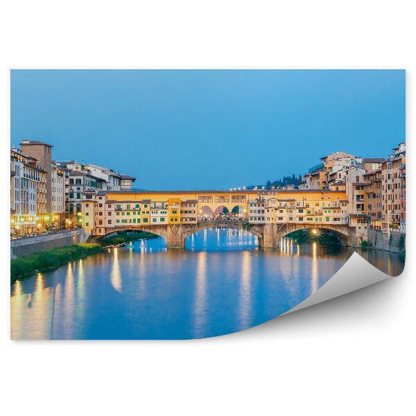 Fotótapéta aranyműves híd folyami épületek világos égbolt firenze