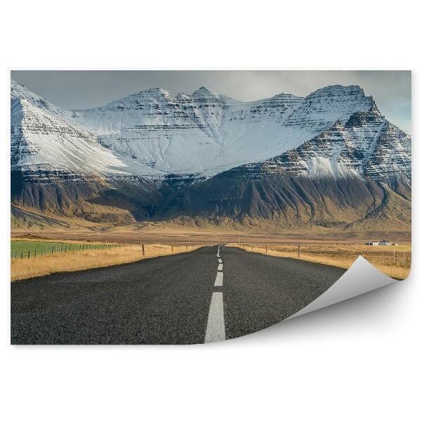 Öntapadó fotótapéta Hegyek út hófelhők