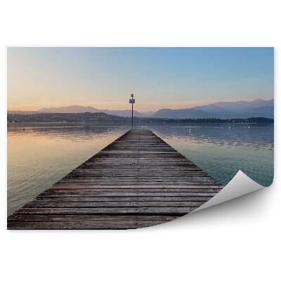 Öntapadós fotótapéta falra Fa mólón tó hegyek