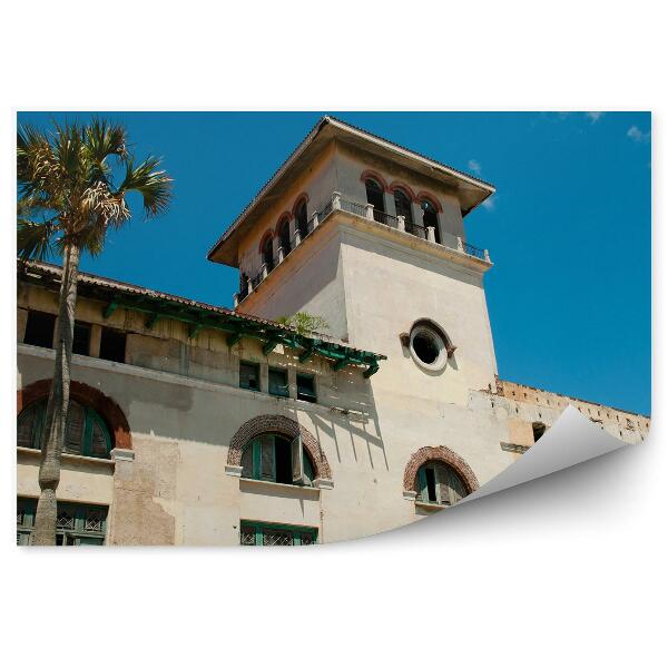 Modern fotótapéta Kuba vámépület, pálmafák