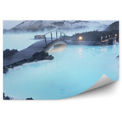 Kép tapéta Kék víz hó téli füst természet