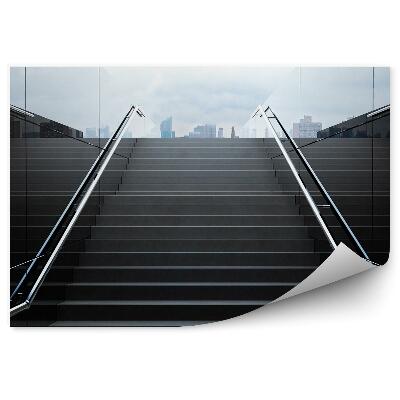 Fotótapéta Üres fekete városi lépcsők