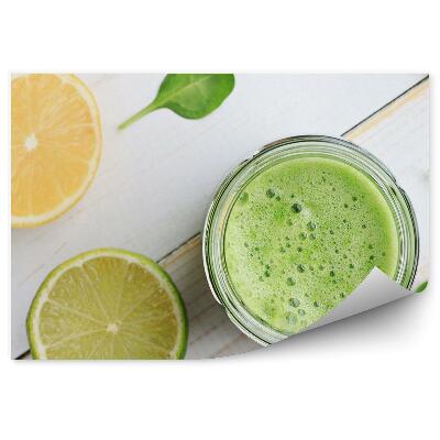 Öntapadós Fotótapéta Falra Smoothie hab zöld levelek spenót citrusfélék