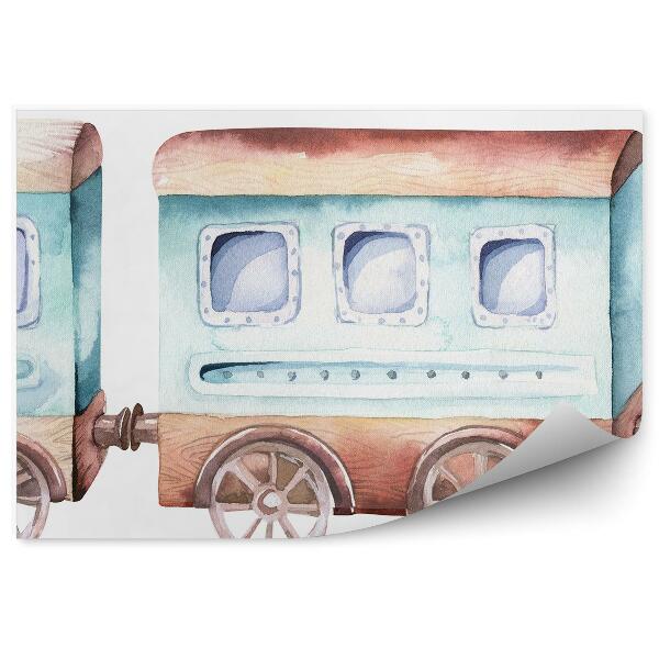 Poszter tapéta Régi játékvonat fehér háttér