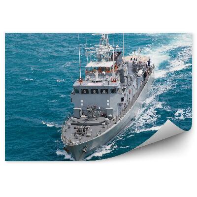 Öntapadó fotótapéta Szürke modern hajó madártávlatból