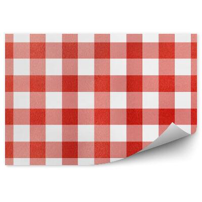 Fotótapéta Piros rácsvonalak kocka fehér háttér
