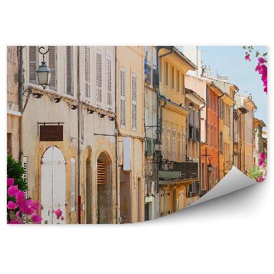 Fotótapéta gyönyörű régi város Provence virágok alley Franciaország