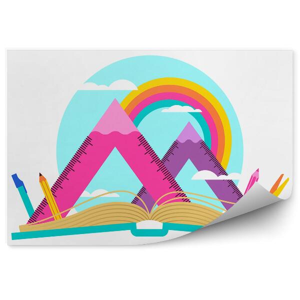 Fotótapéta Iskolaszerek, színes könyv