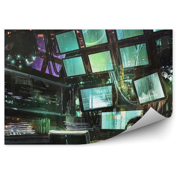 Öntapadó fotótapéta A parancsnoki központ figyeli az űrhajókat