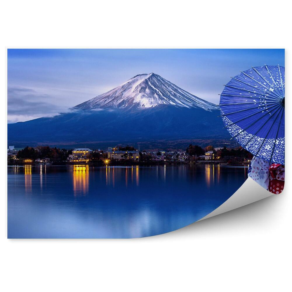 Poszter tapéta Mount Fuji város vízi sötét gésa