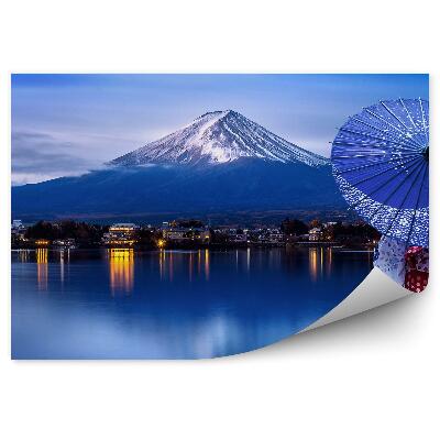 Poszter tapéta Mount Fuji város vízi sötét gésa