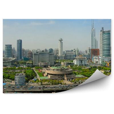 Modern fotótapéta Shanghai kínai város természet autók mozgalom