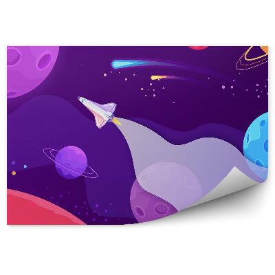 Poszter tapéta Lila kozmosz bolygó űrrakéta