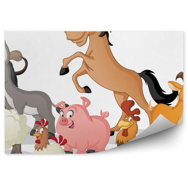 Poszter tapéta Mesebeli vidéki állatok gyerekeknek