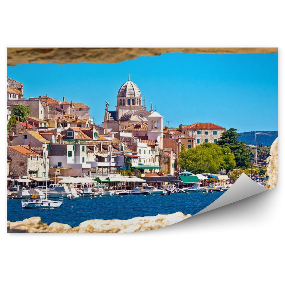 Fotótapéta Kilátás a kővárosból a tengerparti városra