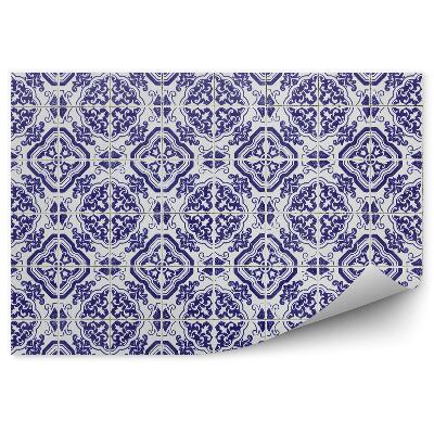 Fotótapéta Mintás kerámia csempe fehér háttér kék absztrakció