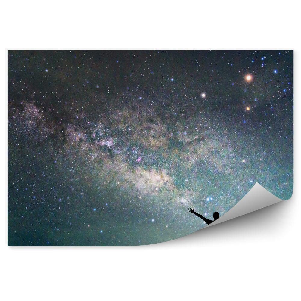 Öntapadó fotótapéta Férfi táj csillagos ég Tejút