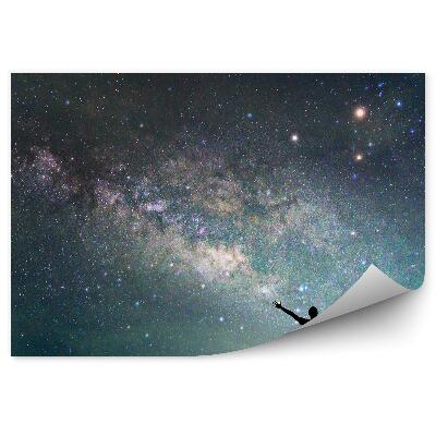 Öntapadó fotótapéta Férfi táj csillagos ég Tejút