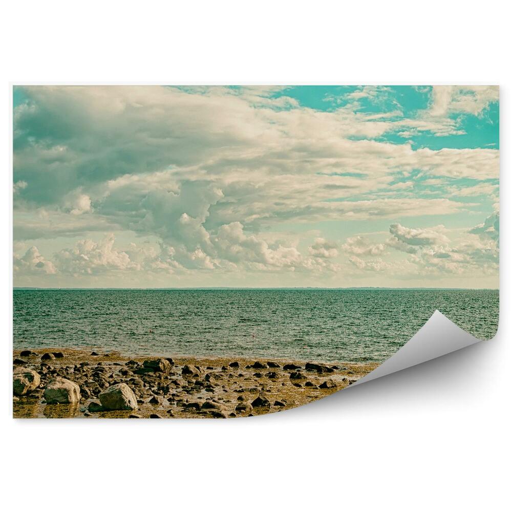 Öntapadós fotótapéta falra Tengeri sziklák ég felhők homok