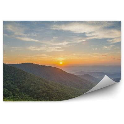 Öntapadó fotótapéta Naplemente hegyek égbolt felhők