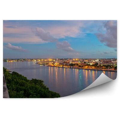 Öntapadós fotótapéta falra Havanna fák házak fala folyó égbolt felhők fények