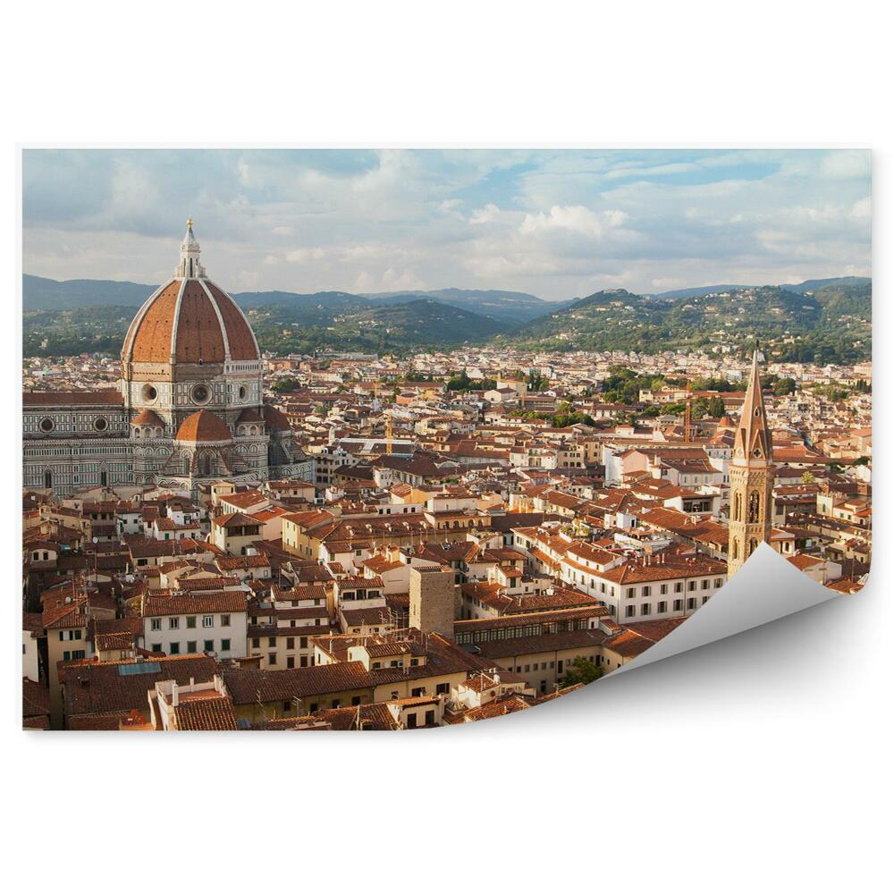 Fotótapéta katedrális Santa Maria del Fiore épületek Michelangelo tér Firenze éjszaka