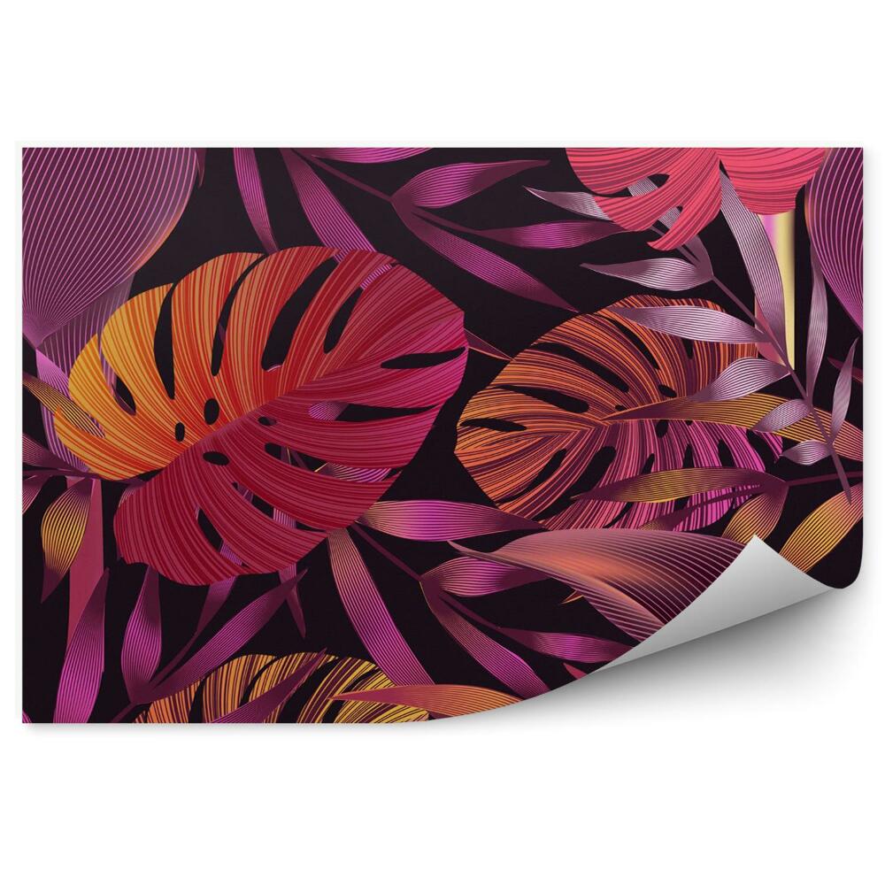 Fotótapéta Trópusi virágok, levelek, dzsungel paradicsomi madár virág