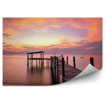 Fotótapéta Tenger fából készült móló felhők