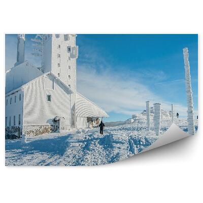 Öntapadós fotótapéta falra Hegy tetején épület építészet