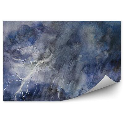 Poszter tapéta Viharos éjszaka heves eső festett