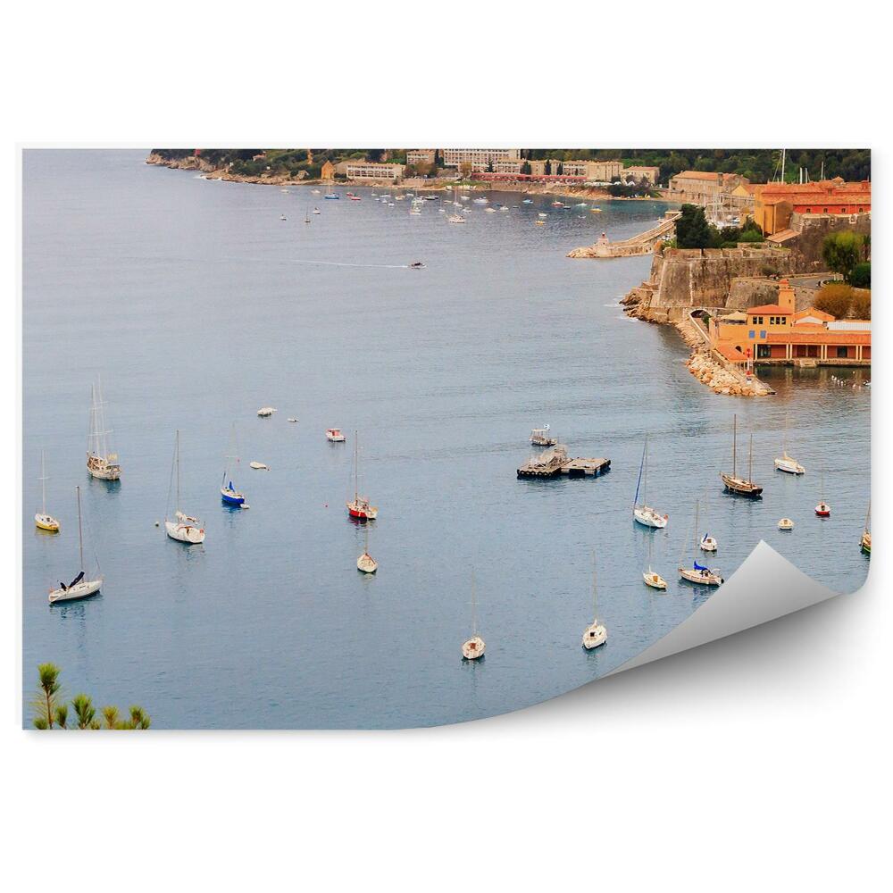 Poszter tapéta Alpok, hegyek, házak, jachtok, Provence, Franciaország