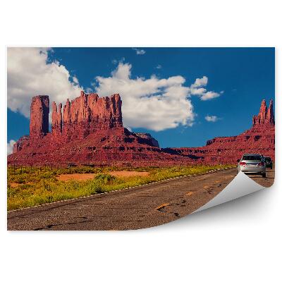 Fotótapéta Rocks hills autók közúti utazás