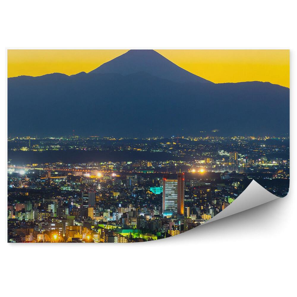 Öntapadós fotótapéta Tokiói naplemente város hegyei