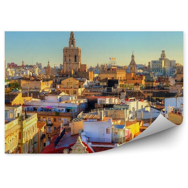 Poszter tapéta A légi felvétel Valencia óvárosának égboltjára