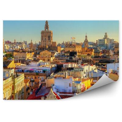 Poszter tapéta A légi felvétel Valencia óvárosának égboltjára