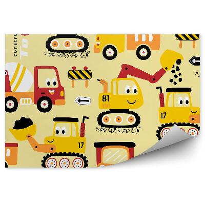 Poszter tapéta Vidám autók építési felújítási jelek