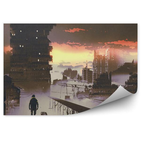 Öntapadó fotótapéta Az ember elhagyott városi felhők