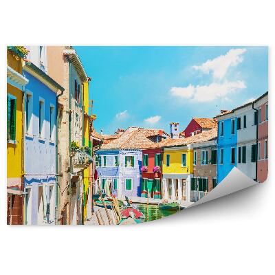 Öntapadós fotótapéta falra Intenzív színek, épületek, város, hajók