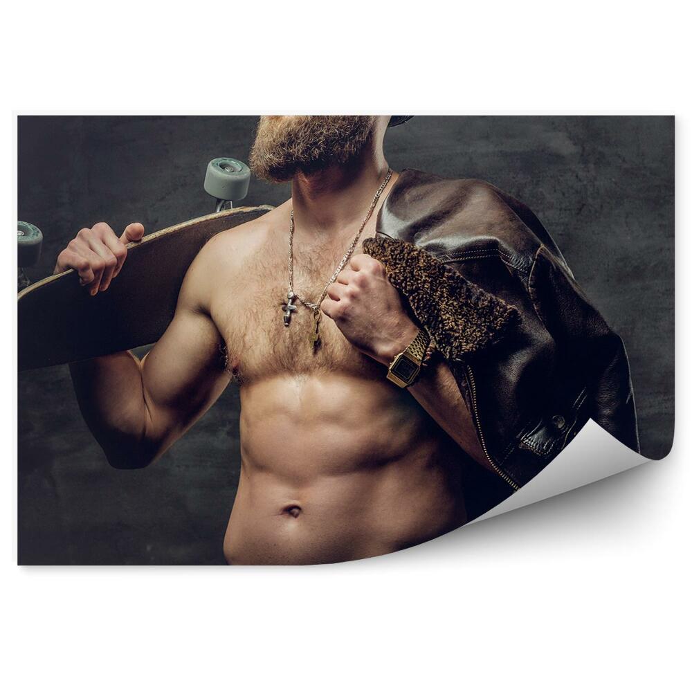 Fotótapéta Testépítő gördeszka beton portré