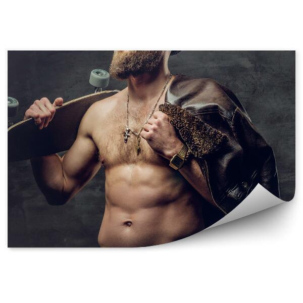 Fotótapéta Testépítő gördeszka beton portré