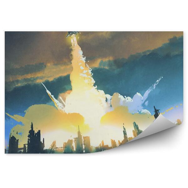 Poszter tapéta Rakétakilövés elhagyott város