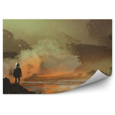 Öntapadós fotótapéta Űrhajós bolygó vízvulkán láva