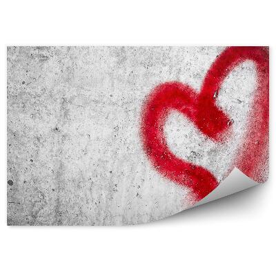Fali poszter tapéta Fali fal graffiti piros szív