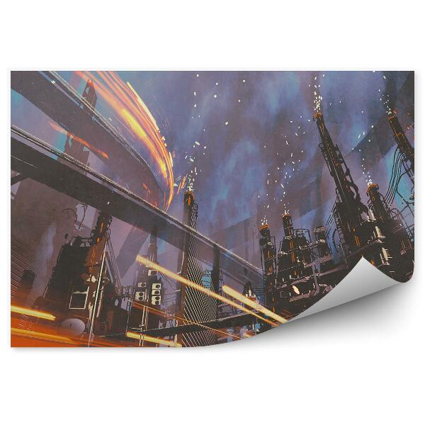 Öntapadó fotótapéta Sci-fi iparváros