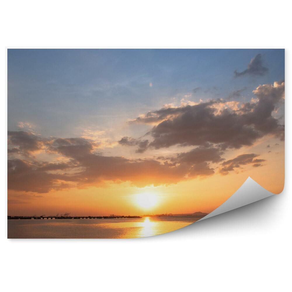 Modern fotótapéta Épületek naplemente égbolt felhők