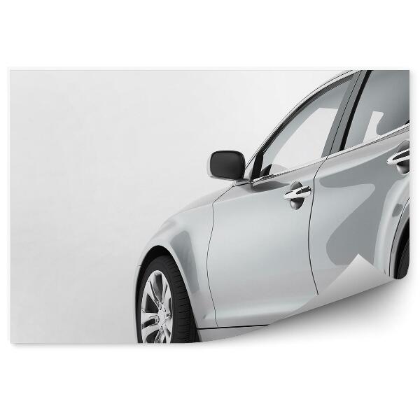 Kép tapéta Ezüst modern autó perspektíva fehér háttér