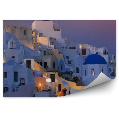 Fotótapéta légi felvétel Santorini épületei Görögország éjszaka